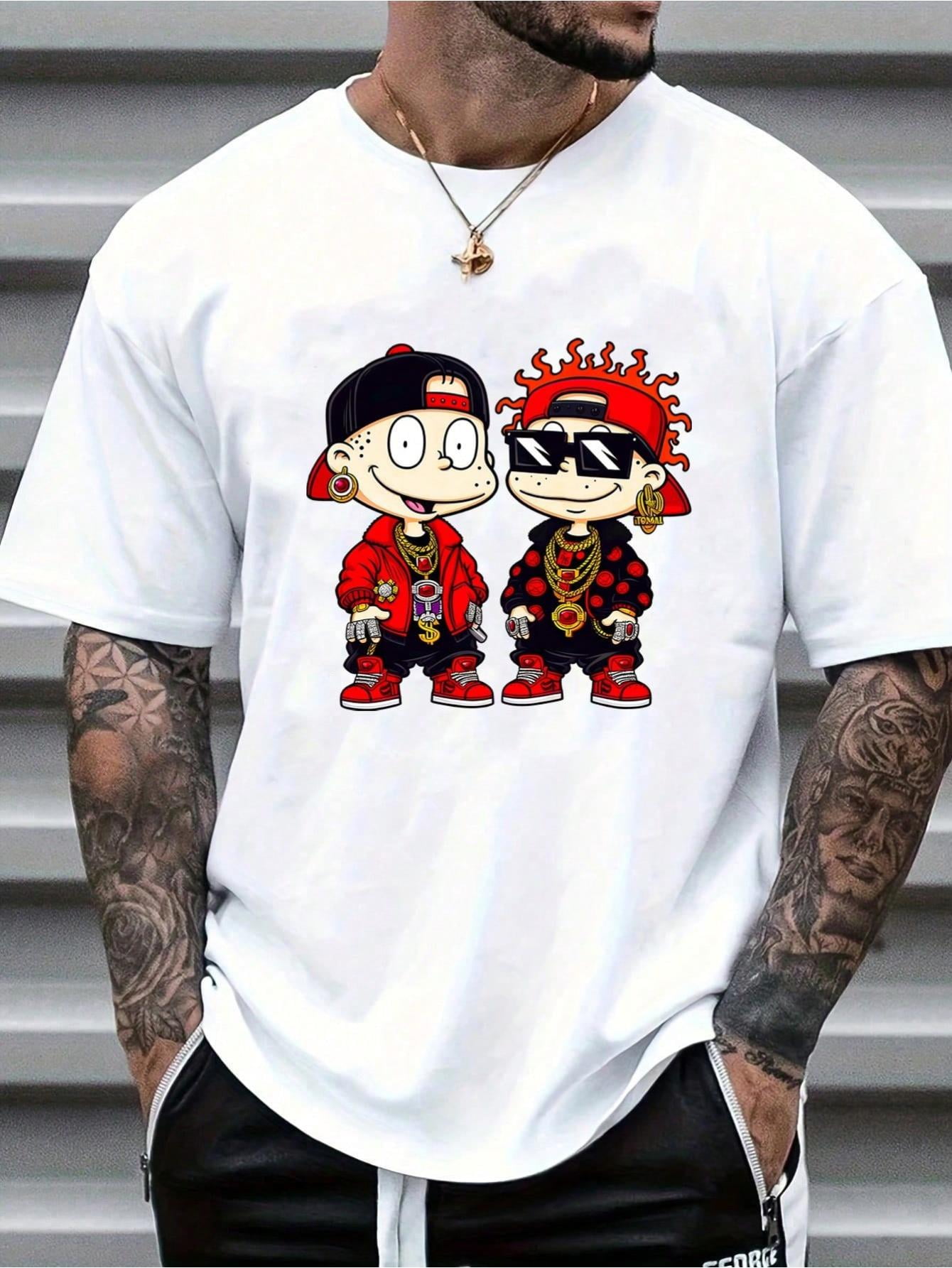 Men's Casual Cotton T-Shirt with Trendy Red & Black Hat Design - Breathable, Slim Fit, Machine Washable Tee For Adult, Men, Women, Teen, Teenager, Adolescent,Youth