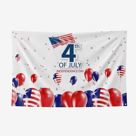 July 4th Thickened Polyester Background Cloth - Heat Transfer Printing HD non-Fading Indoor And Outdoor Wear-Resistant Decorative Cloth 3.6*5.9FT/110*180CM