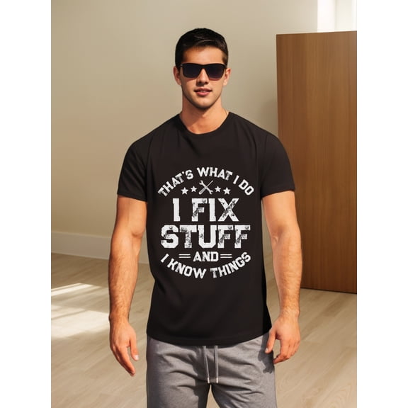 Men's Casual Crew Neck Graphic T-shirt with Stylish Letter Print, Versatile Short Sleeve Street Style Tee