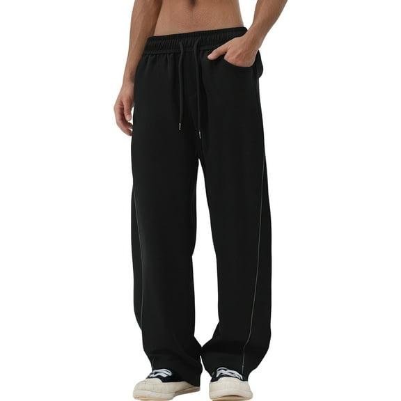 Men's Casual Daily Wear Loose Fit Solid Comfortable Trousers For Relaxed Summer And Autumn Outfits