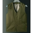 thumbnail image 1 of Men's Casual Denim Cotton Utility Vest Button Up Outdoor Pocketed Waistcoat, 1 of 7