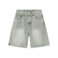 thumbnail image 1 of Men's Casual Denim Shorts Summer Loose Fit Streetwear Jorts Comfortable Knee Length Jeans Shorts for Outdoor Daily Wear, 1 of 2