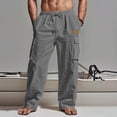 thumbnail image 1 of Men's Casual Drawstring Pants with Multiple Pockets for Work and Everyday Wear, 1 of 6