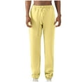 thumbnail image 1 of Men's Casual Drawstring Sweatpants Elastic Waist Athletic Joggers with Pockets - Solid Color Polyester Training Pants for Gym Running Loungewear, 1 of 4