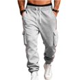 thumbnail image 1 of Men’s Casual Drawstring Waist Cargo Jogger Pants with Side Pockets and Elastic Cuffs Athletic Fit Track Bottoms, 1 of 5