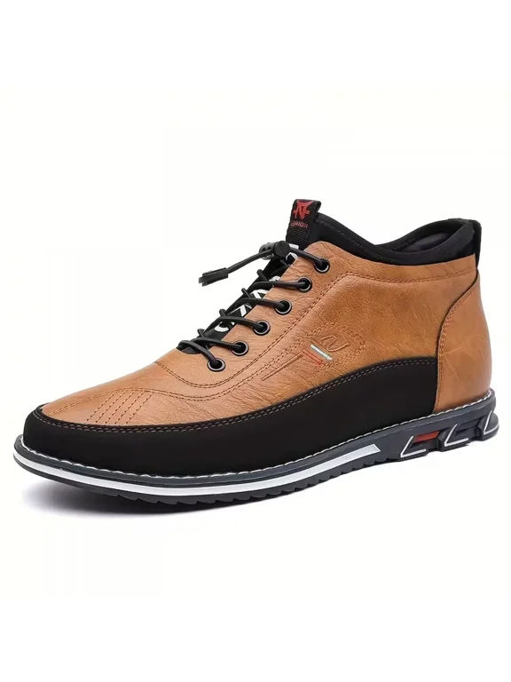 Men's Casual Dress Boots Motorcycle Boots Plus Size Ankle Boots Lace Up Fashion Leather Boots Business Wedding Party Shoes