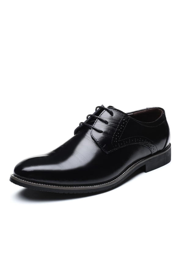 Men's Casual Dress Oxford Shoes Comfortable Anti-slip Classic Retro Leather Derby Loafers Wedding Business Moccasin Black 10 US