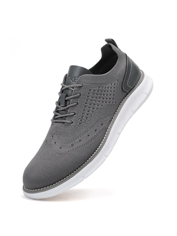 Men's Casual Dress Oxfords Shoes Breathable Knit Leisure Fashion Sneakers Lightweight Comfortable Walking Shoes