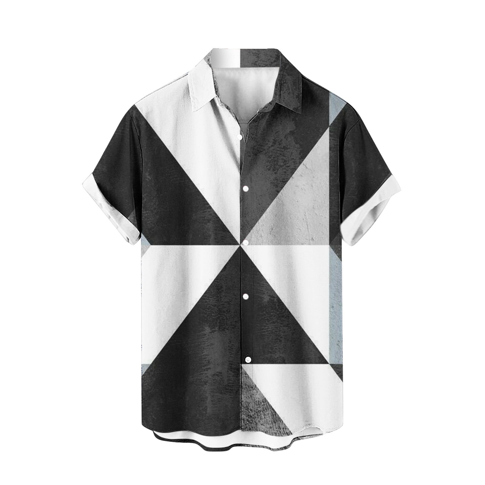 Men's Hawaiian Shirt Short Sleeve - Tropical Beach Vacation Button Down Camp Collar Shirt