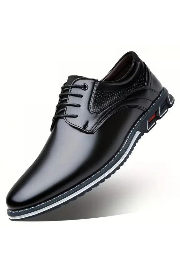 Men's Casual Dress Shoes Classic Leather Business Office Derby Shoes Comfortable Fashion Formal Oxford Sneakers