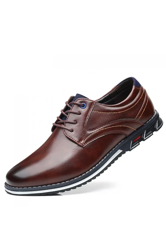 Men's Casual Dress Shoes Classic Leather Business Office Derby Shoes Comfortable Fashion Formal Oxford Sneakers