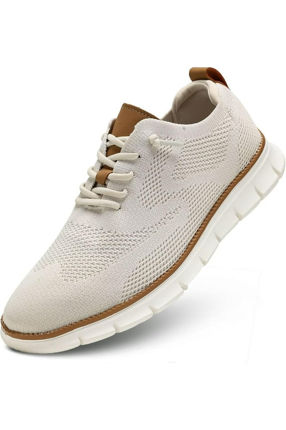 Men's Casual Dress Shoes Fashion Walking Sneakers Mesh Business Oxfords Work Lightweight Soft Sole