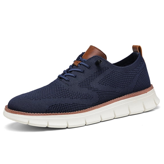 Men’s Casual Dress Sneakers Lightweight Mesh Oxford Shoes Breathable Walking Shoes with Soft Sole
