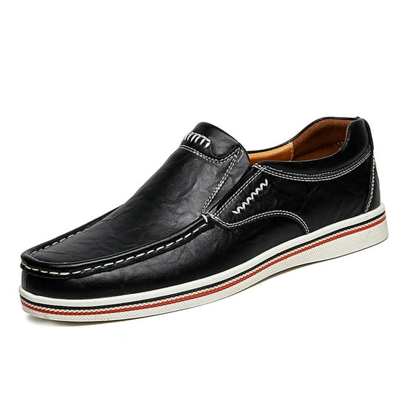 Men's Casual Driving Loafers Business Leather Men Comfort Shoes Sport Walking Light Moccasin Fashion 6.5 US Men Black