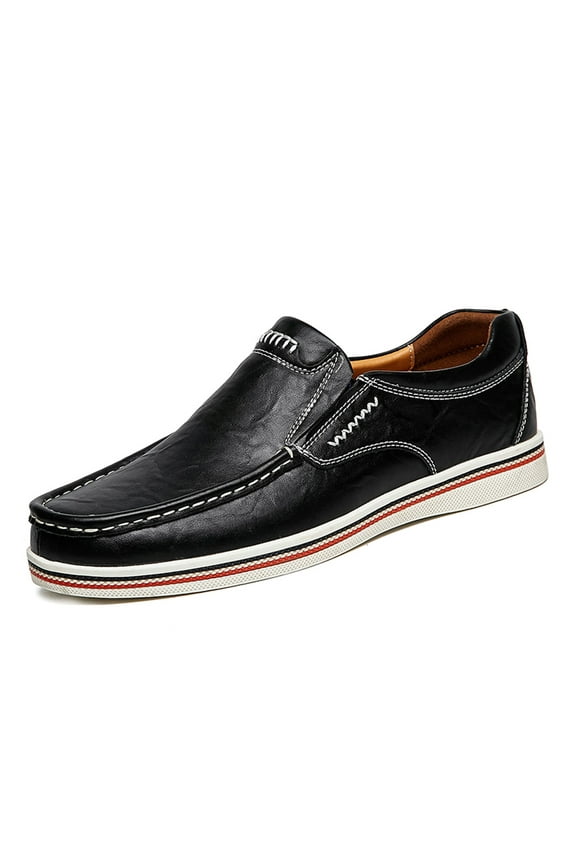 Men's Casual Driving Loafers Business Leather Men Comfort Shoes Sport Walking Light Moccasin Fashion 6.5 US Men Black