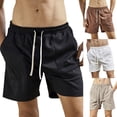 thumbnail image 1 of Men's Casual Elastic Drawstring Shorts, Joggers, Swim Trunks Slim Fit Lightweight Quick Dry Breathable Stretchy Gym Workout Running Beach Vacation Summer Daily Activewear, 1 of 5
