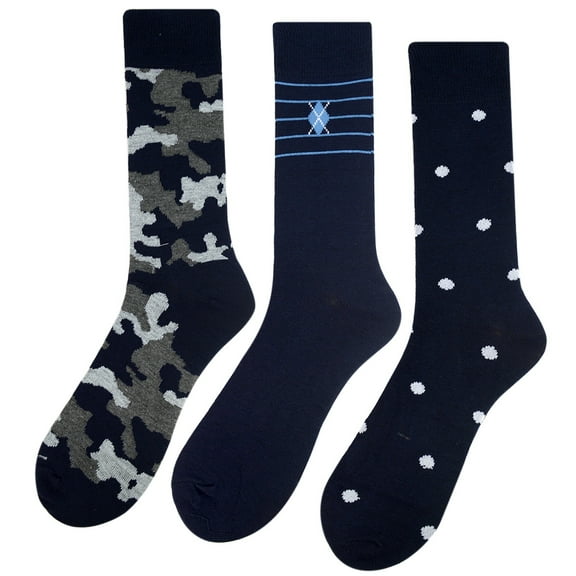 Men's Casual Fancy Crew Socks-Assorted Pack-3 Pairs