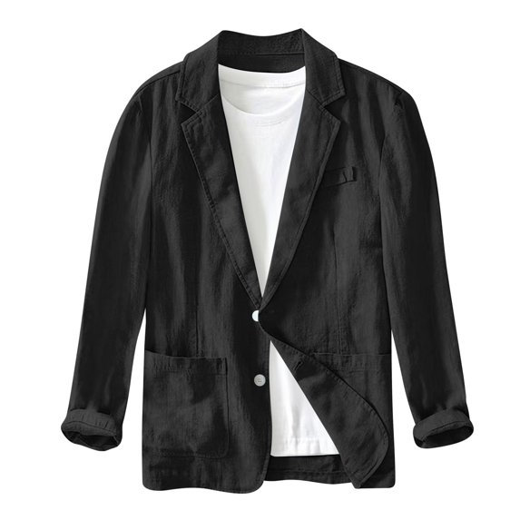 Men's Casual Fashion Jacket, Solid Color Long Sleeve Design with Pockets for Everyday Wear and Urban Style,Black,3XL