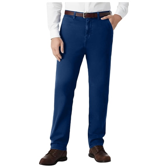 Men's Casual Fashion Jeans Straight-Leg Stretch Denim Relaxed Fit Pants Waist for Daily Wear Blue 32