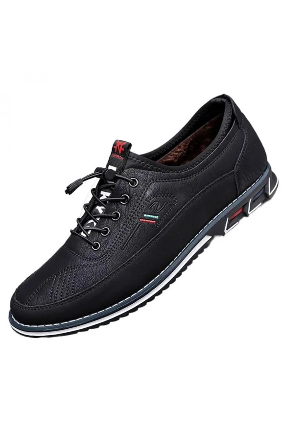 Men's Casual Fashion Leather Shoes with Fleece Lining