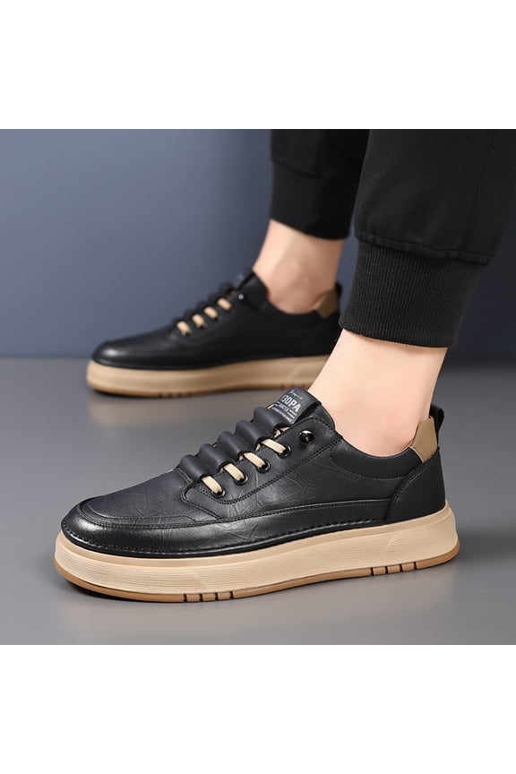 Men's Casual Fashion Sneakers  Low Top Platform Skate Shoes Comfortable Slip-On Walking Shoes with Elastic Laces Non-Slip Sole for Daily Work Travel Streetwear. |