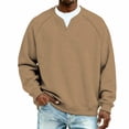 thumbnail image 1 of Men's Casual Fashion Solid Color Breathable V Neck Waffle Knit Pullover Hoodie Top, 1 of 6