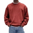 thumbnail image 1 of Men's Casual Fashion Solid Color Corduroy Long Sleeve Round Neck Pullover Hoodie Top, 1 of 6