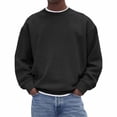 thumbnail image 1 of Men's Casual Fashion Solid Color Corduroy Long Sleeve Round Neck Pullover Hoodie Top, 1 of 6