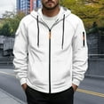 thumbnail image 1 of Men's Casual Fashion Solid Color Long Sleeved Warm Comfy Lightweight Hooded Zipper Cardigan Hoodie Jacket, 1 of 5