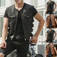 thumbnail image 1 of Men's Casual Fashion Solid Color Zipper Vest with Multiple Pockets, Motorcycle Rider Vest, Lightweight Layering Piece for Fall Winter Outdoor Riding and Daily Streetwear,Brown,L, 1 of 7