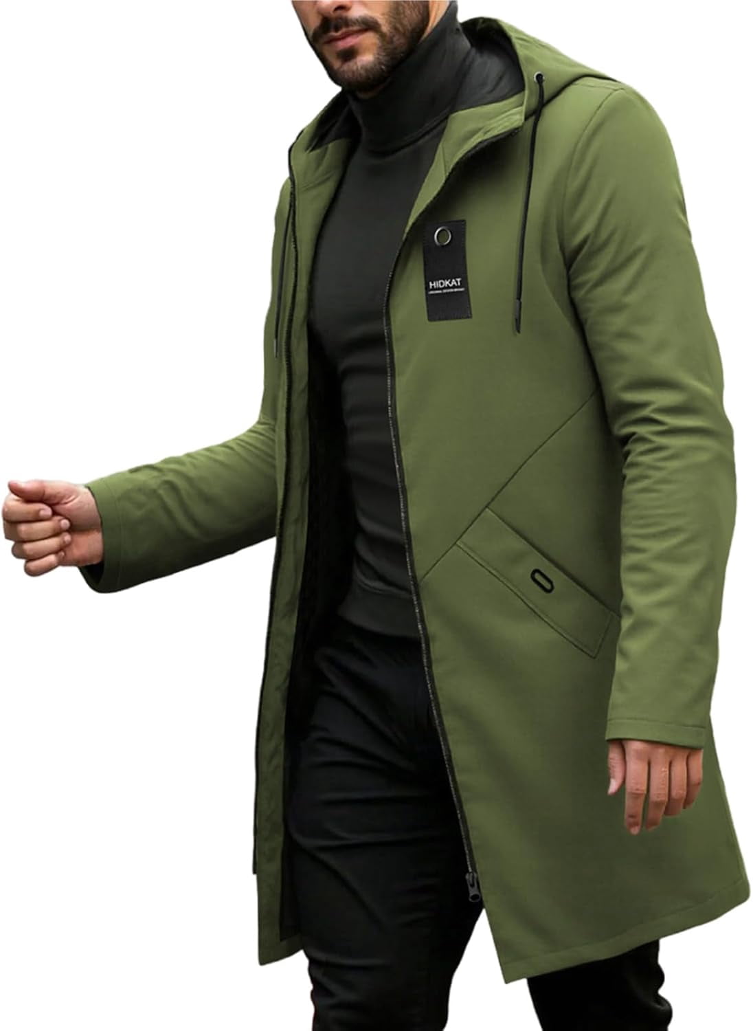 Men's Casual Fashion Windbreaker Coat-Lightweight Mid-Length