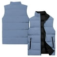 thumbnail image 1 of Men's Casual Fashionable Sleeveless Vest - Solid-color Print Cotton-Padded Coat, Light Blue, XXL, 1 of 3