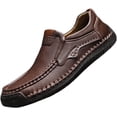 thumbnail image 1 of Men's Casual Faux Leather Loafers Slip-On Hand-Stitched Driving Walking Shoes, 1 of 11