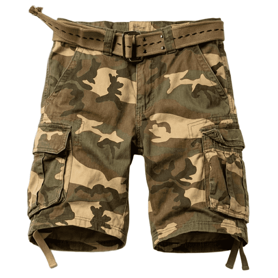 Men's Casual Fishing Camo Cargo Shorts, Lightweight Outdoor Hiking Work Shorts with Pockets