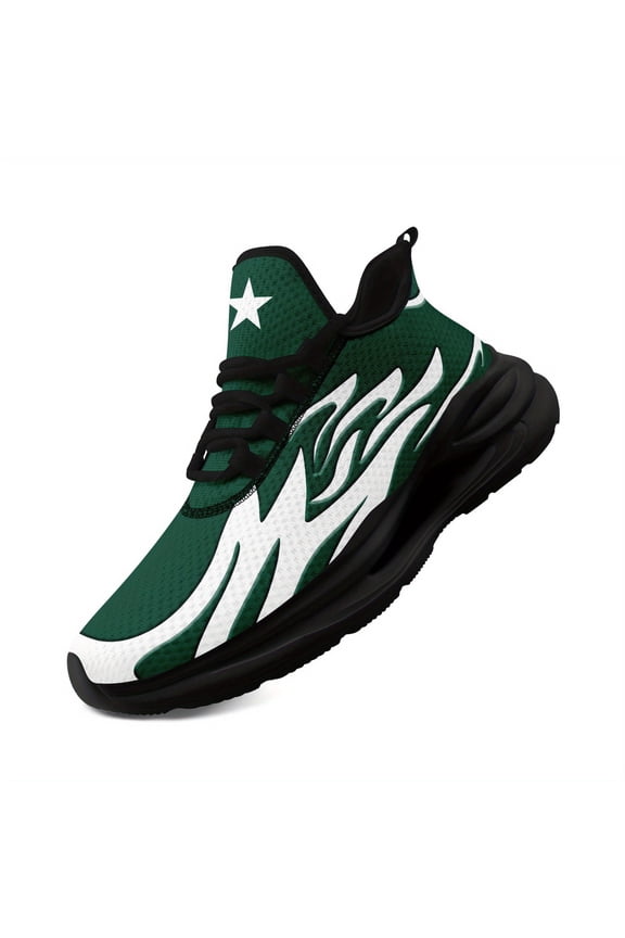 Men's Casual Flame Design Sneakers Plus Size, Comfortable Lightweight Sport Shoes with Shock-Absorbing Midsole, Durable Soft Sole for Travel, Gym and Daily Wear