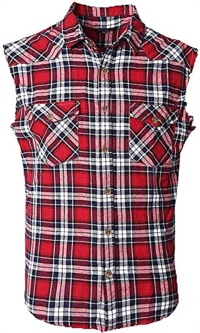 Mens plaid shirt deals with vest