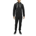 thumbnail image 1 of Men's Casual Fleece Sweater Pants Gym Running Athletic Jogging Track Suit Set (Black, 2XL), 1 of 4