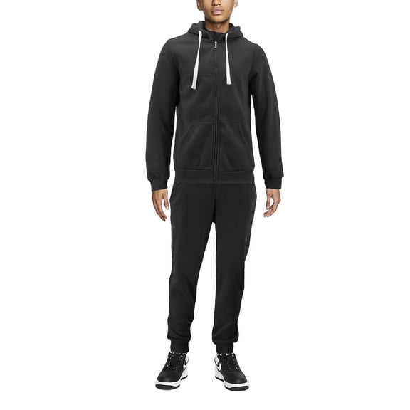 Men's Casual Fleece Sweater Pants Gym Running Athletic Jogging Track Suit Set (Black, XL)
