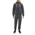 thumbnail image 1 of Men's Casual Fleece Sweater Pants Gym Running Athletic Jogging Track Suit Set (Charcoal, 2XL), 1 of 4