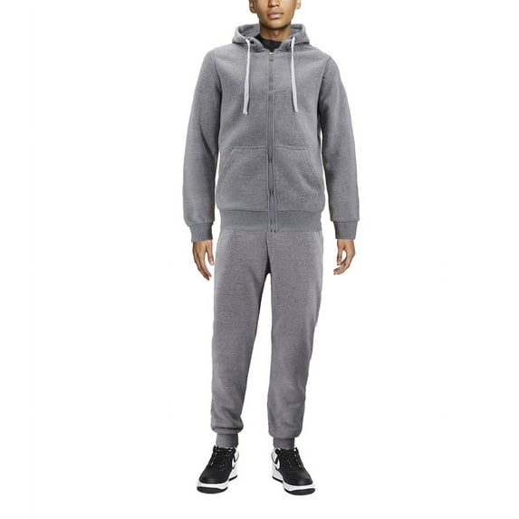 Men's Casual Fleece Sweater Pants Gym Running Athletic Jogging Track Suit Set (Heather Grey, 2XL)
