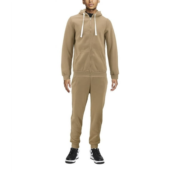 Men's Casual Fleece Sweater Pants Gym Running Athletic Jogging Track Suit Set (Taupe, XL)
