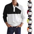 thumbnail image 1 of Men's Casual Flip Collar Big Size Polo Shirt, Loose Fit Top for Comfort Wear, Daily Errands and Relaxed Style,Black,L, 1 of 4
