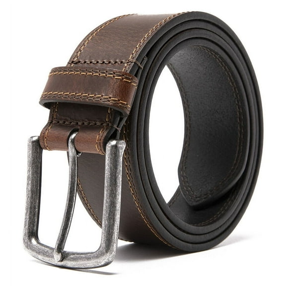 Men's Casual Genuine Leather Belt Jeans Solid Belts for Men 1.5inch Width