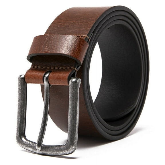 Men’s Casual Genuine Leather Jeans Belts 1 1/2" Wide Work Dress Belt for Men