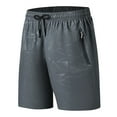 thumbnail image 1 of Men's Casual Geometric Beach Shorts Summer Cooling Ice Silk Shorts Drawstring Elastic Waist and Zipper Pockets, 1 of 7