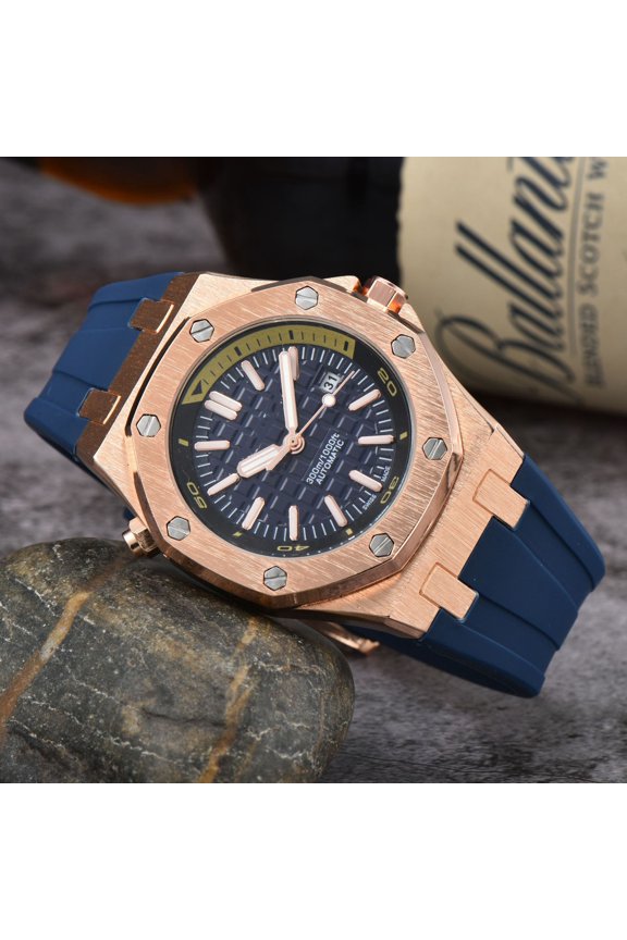 Men's Casual Gold Needle Full Quartz 3-Hand Multifunctional Quartz Watch