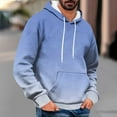 thumbnail image 1 of Men's Casual Gradient Color Cotton Hoodies Drawstring Long Sleeve Fashion Pullover Hood Tops with Kangaroo Pocket (M, Light Blue), 1 of 5