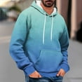 thumbnail image 1 of Men's Casual Gradient Color Cotton Hoodies Drawstring Long Sleeve Fashion Pullover Hood Tops with Kangaroo Pocket (XL, Mint Green), 1 of 5