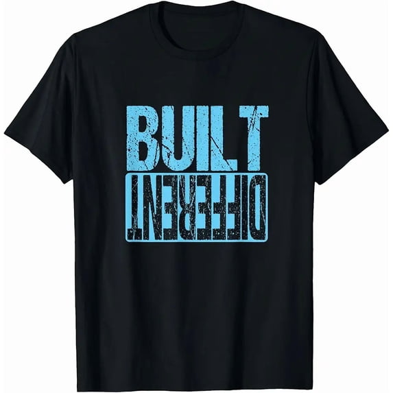 Men's Casual Graphic Built Different Short Sleeve T-Shirt