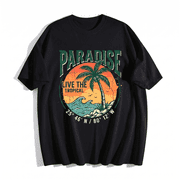 Mens Casual Graphic T-Shirt 100% Cotton Short Sleeve Crewneck S-3XL